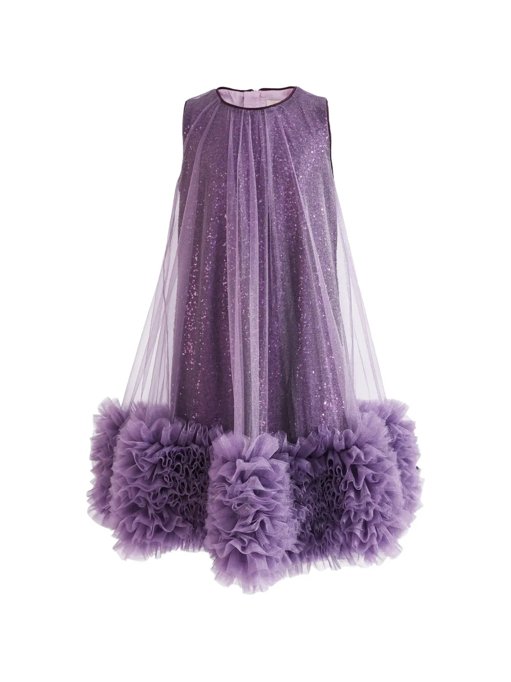 Tulleen Serenata purple glitter-effect ruffled dress - Viola