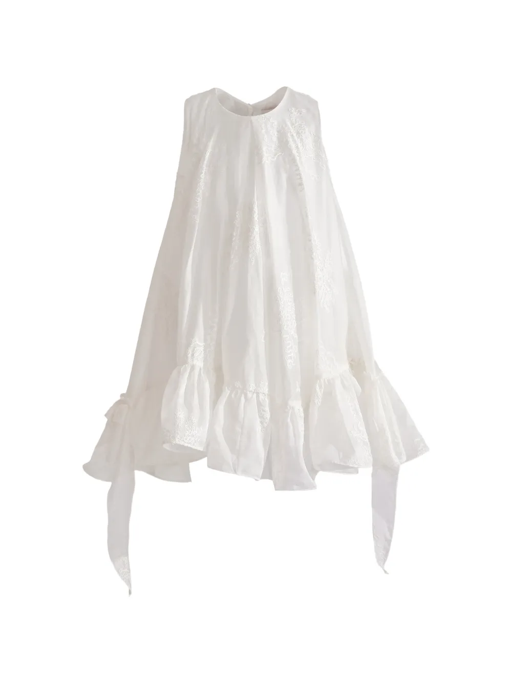 Tulleen Marcelline ruffle-hem dress - Bianco