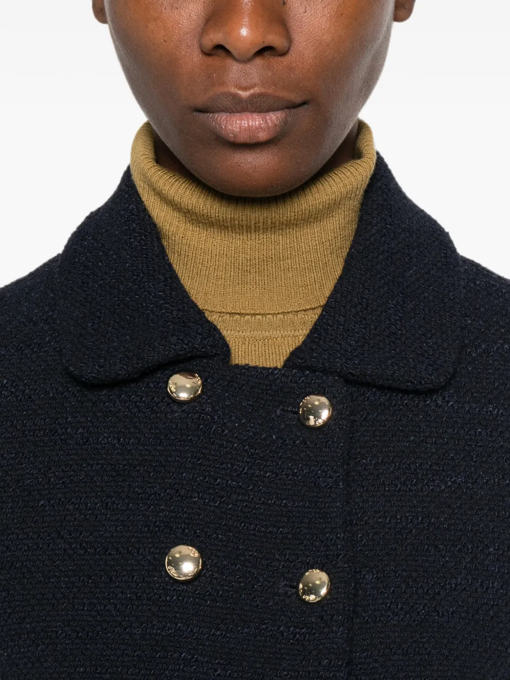 Maje Cropped blazer met dubbele rij knopen Blauw