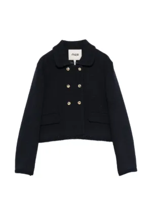 Claudie Pierlot コーデュロイカラー クロップドジャケット | ブルー