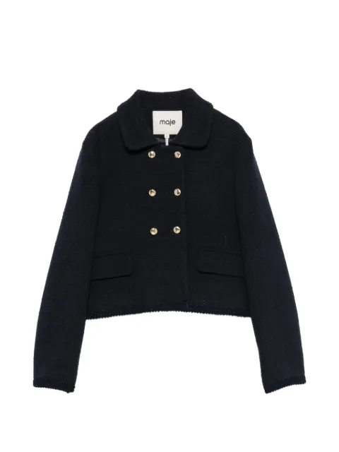 Maje double-breasted cropped blazer