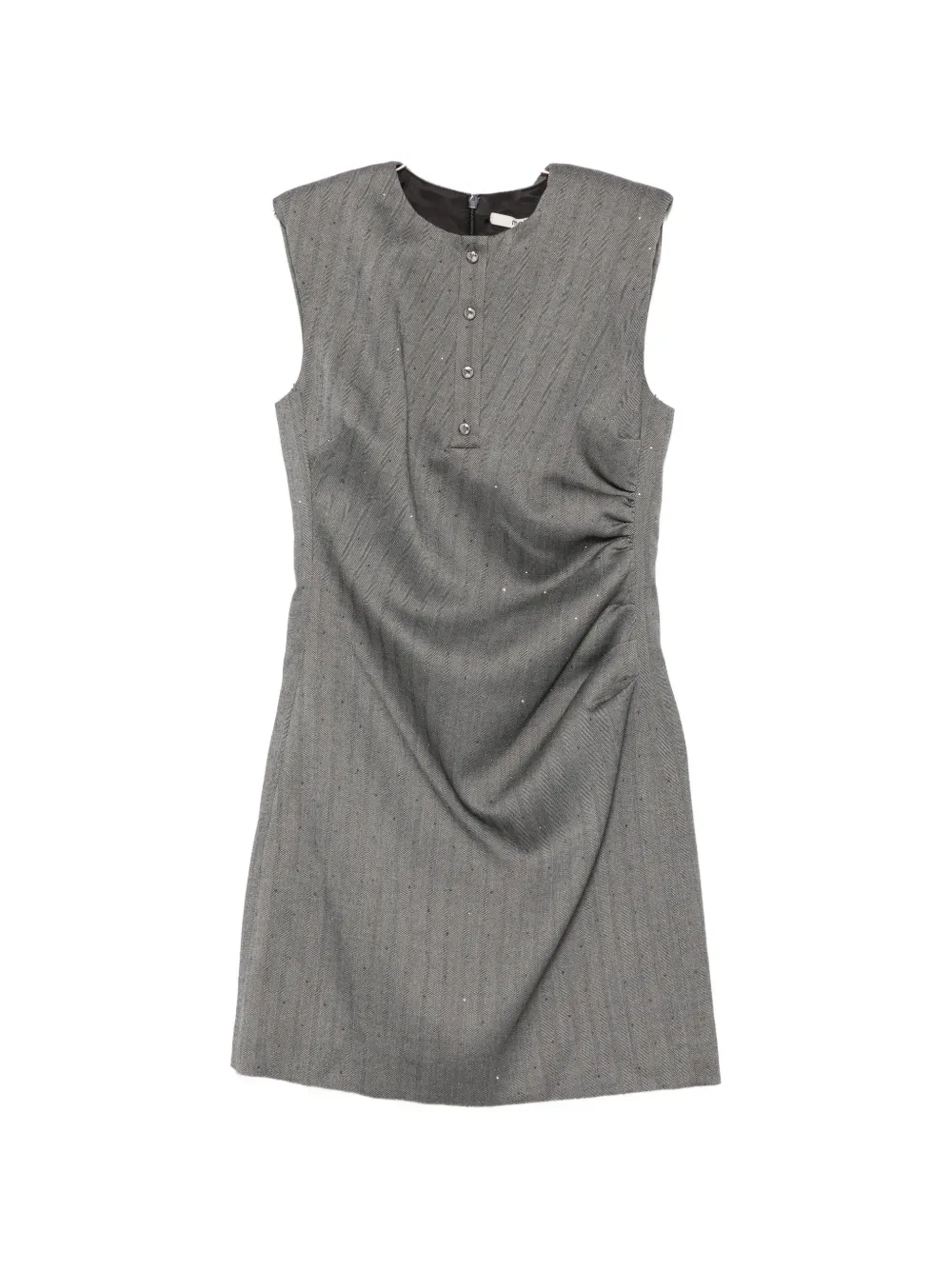 Maje herringbone-pattern sleeveless mini dress - Grigio