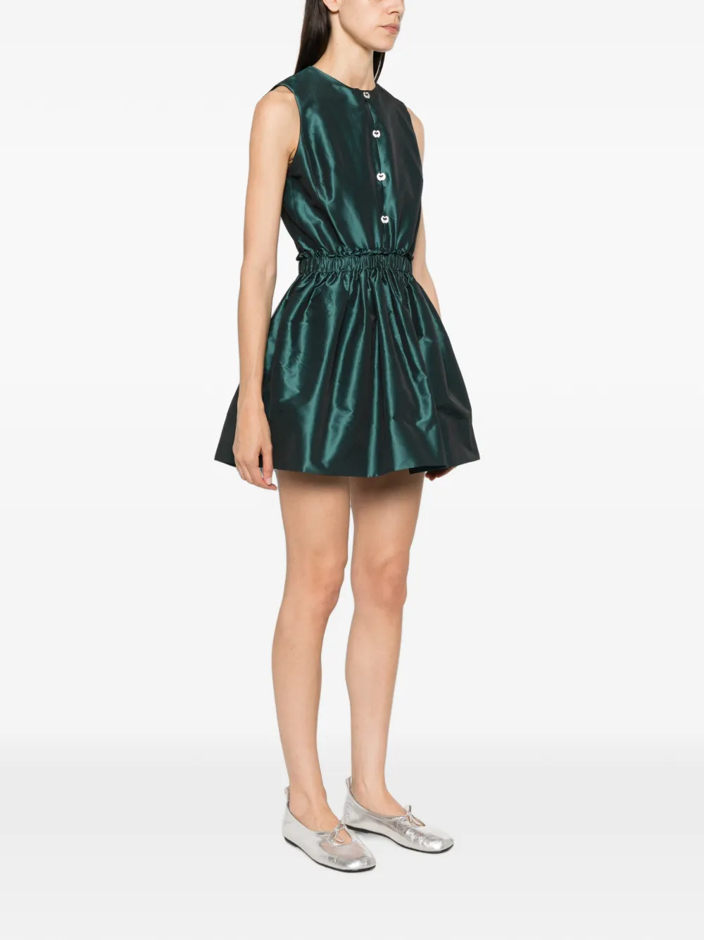 Maje embellished-button sleeveless playsuit Groen