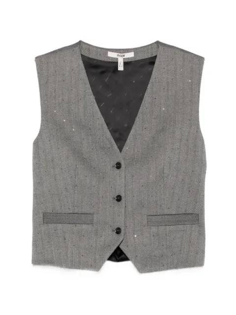 Maje tailored rhinestone waistcoat