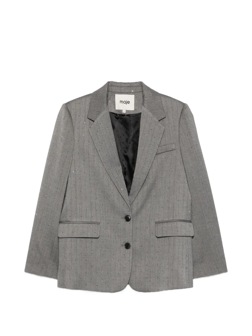 Maje striped crystal-embellished blazer - Grau