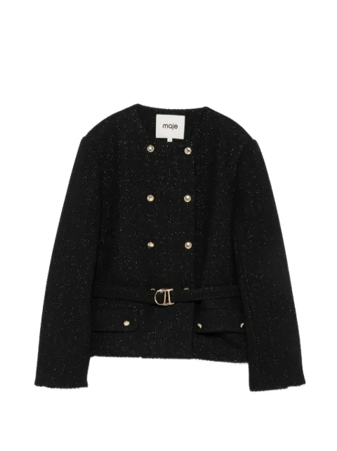 Maje chaqueta de tweed con cinturón