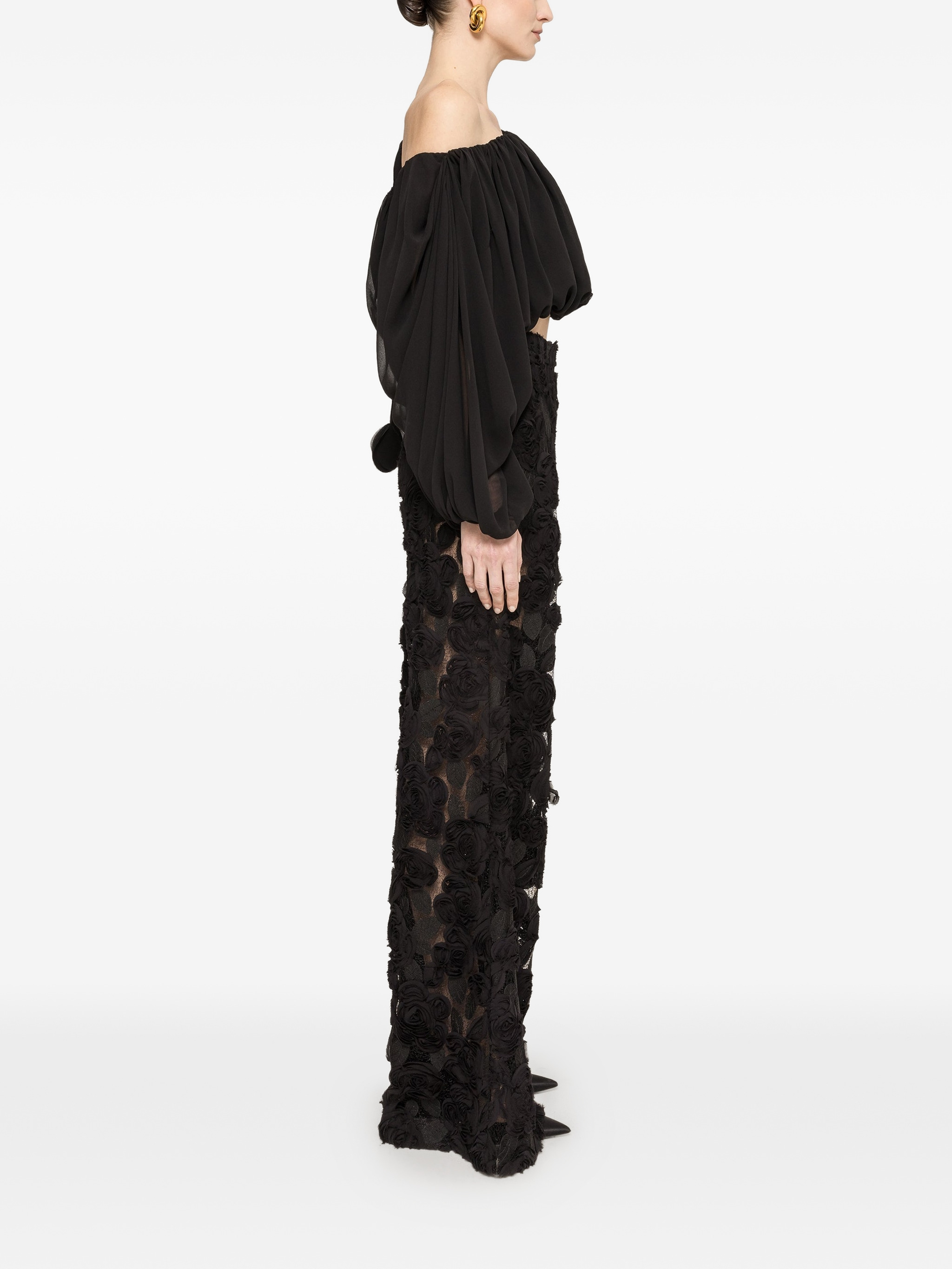 floral embroidery wide-leg pants — Image 6