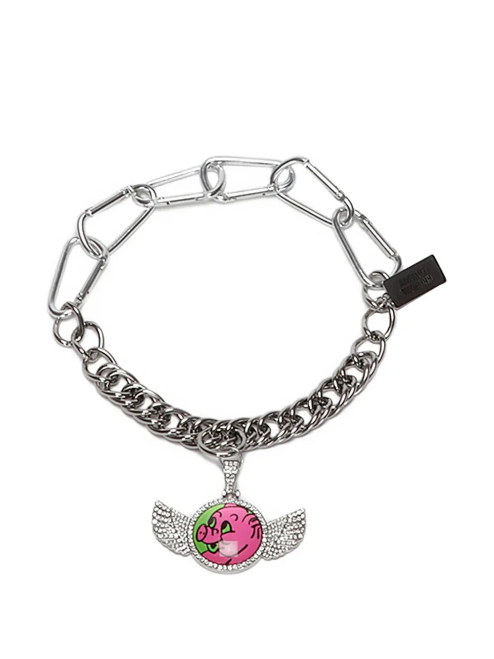 Chopova Lowena Hey Piggy carabiner necklace - Argento
