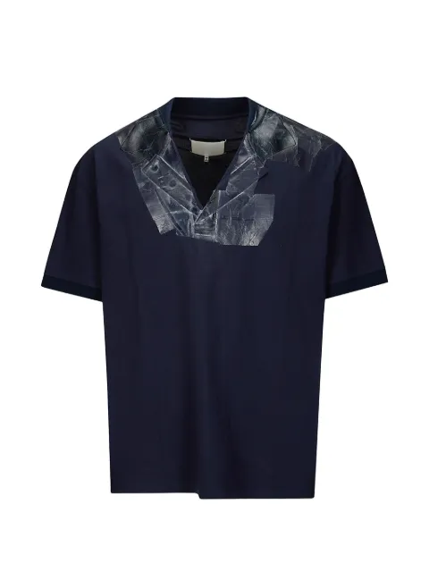 Maison Margiela tape-detail V-neck polo shirt