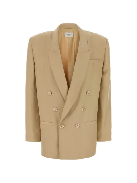 Saint Laurent double-breasted silk blazer