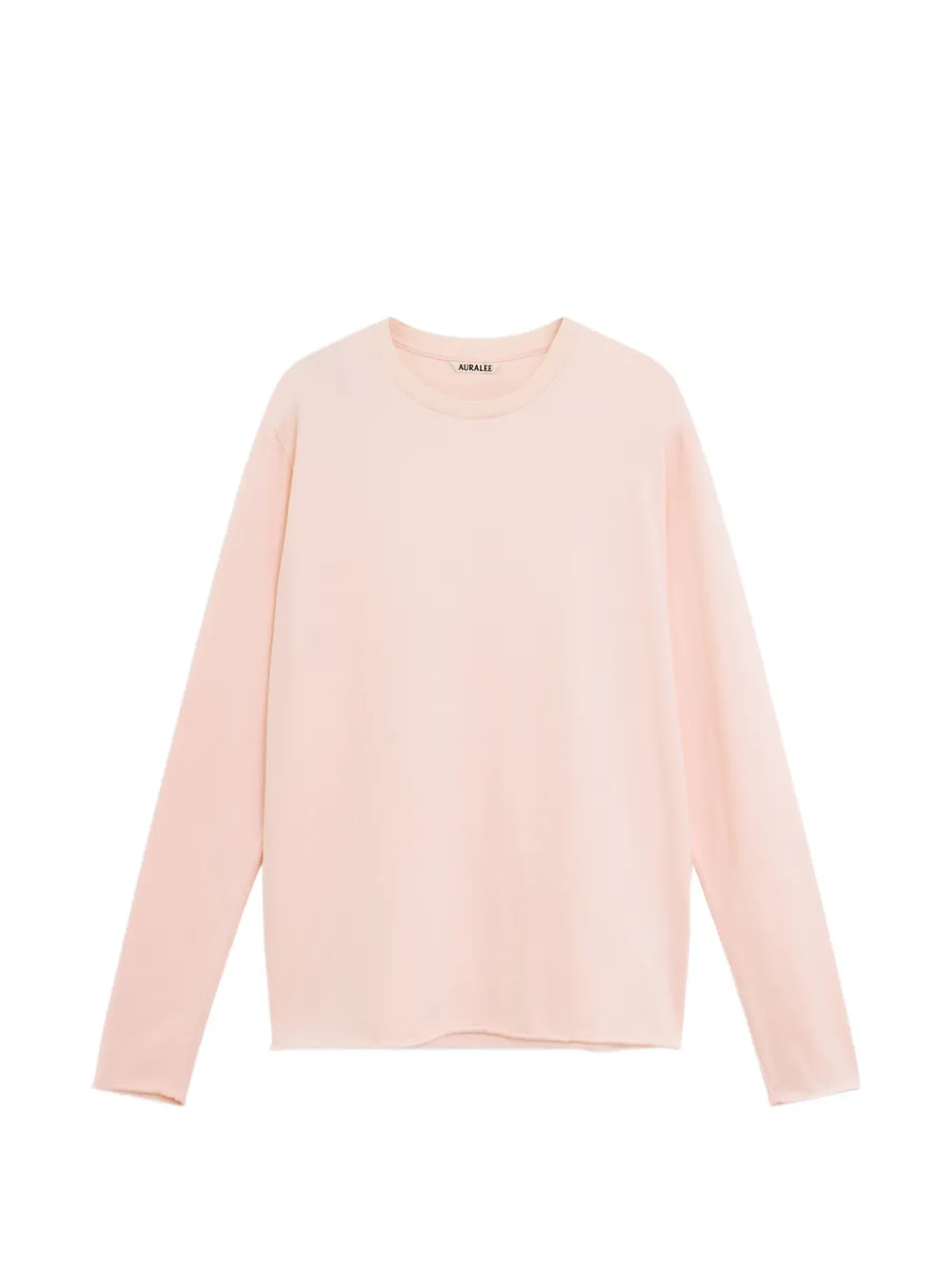 Auralee long-sleeve raw-edge T-shirt - Rosa
