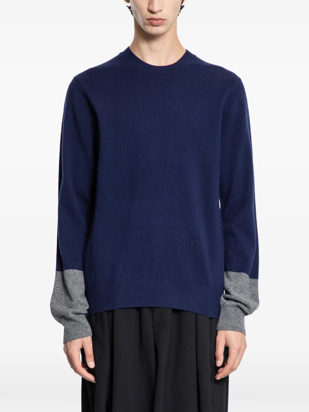 Comme Des Garçons Shirt colour-block lambswool sweater - Blu