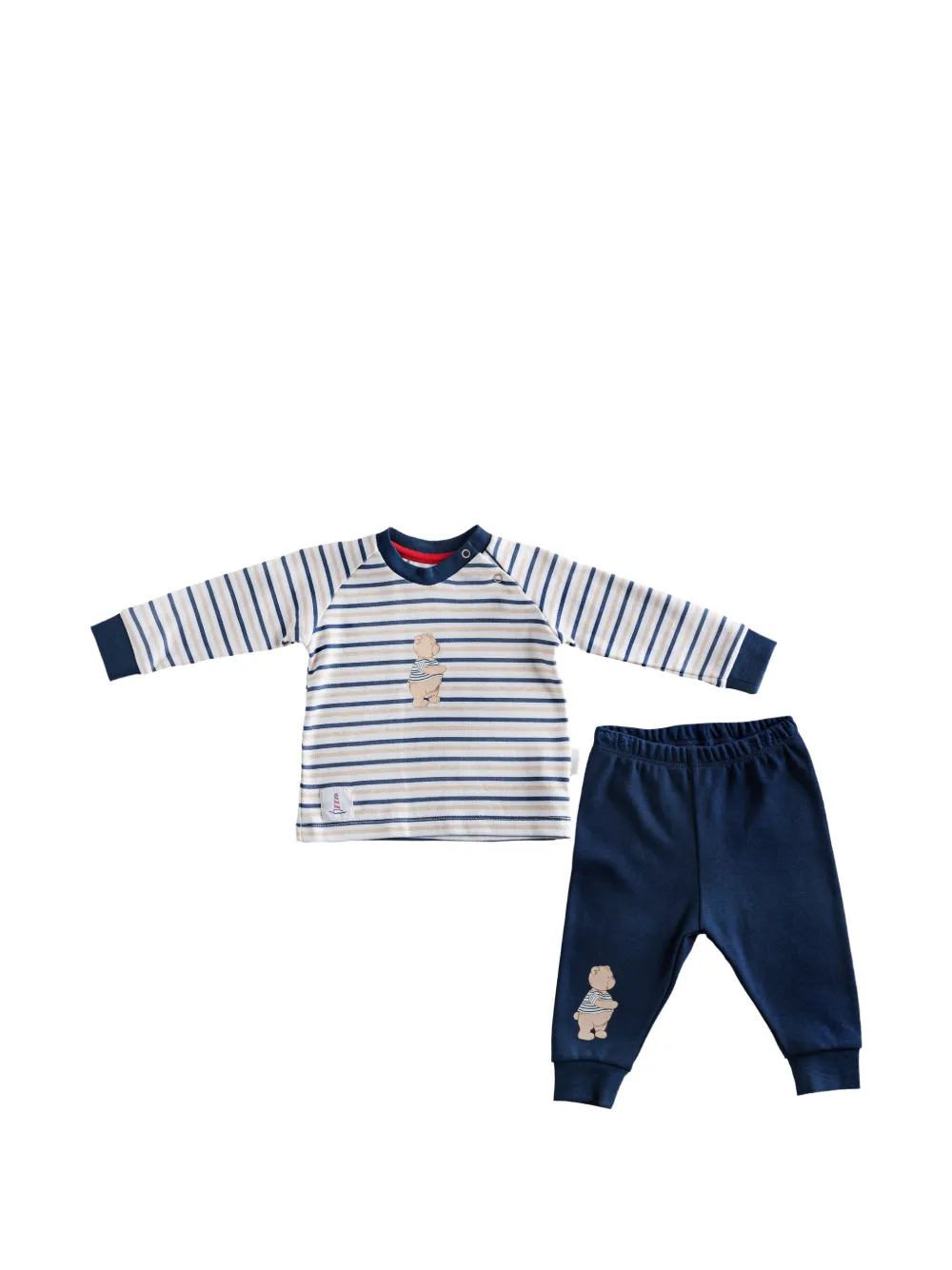 Andywawa striped bear-print pajamas - Blue