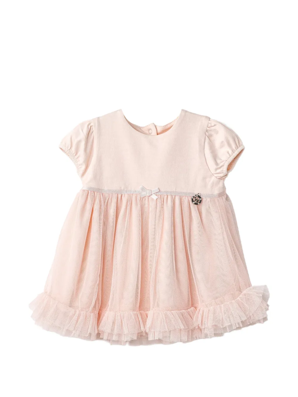 Andywawa tulle-panel ruffled dress - Pink