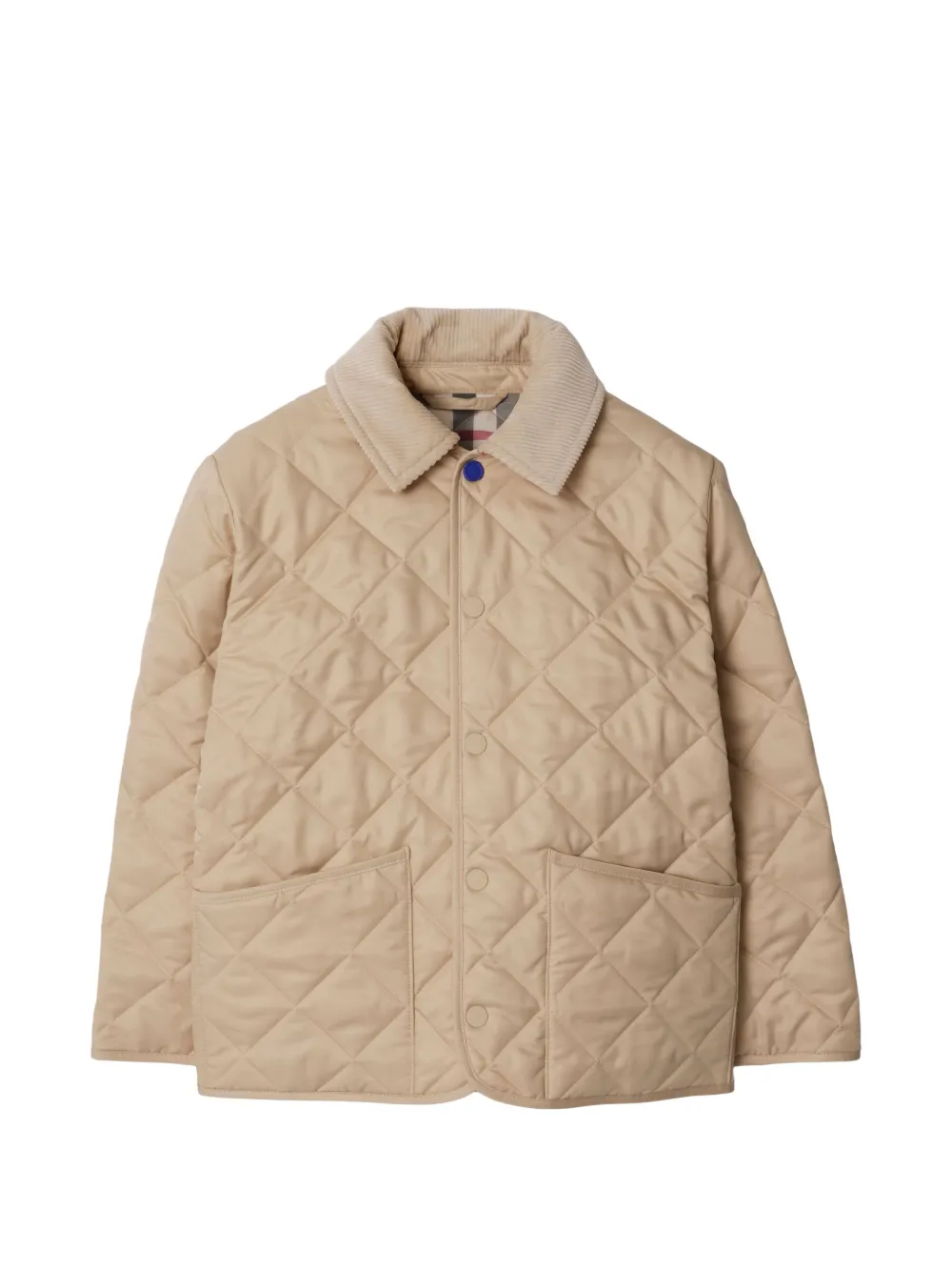 Burberry Kids corduroy-collar padded coat - Toni neutri