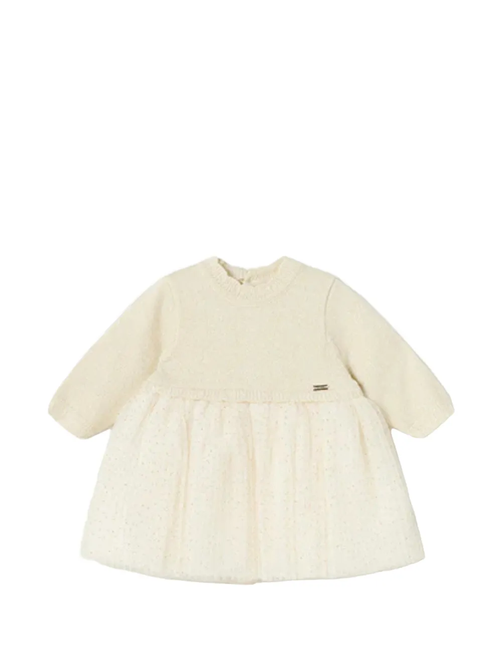 MAX MARA KIDS pleated knit-tulle dress - Neutrals