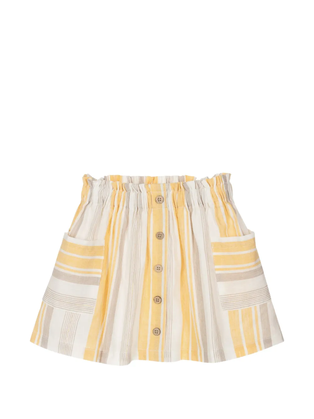 MAX MARA KIDS striped pleated skirt - Bianco