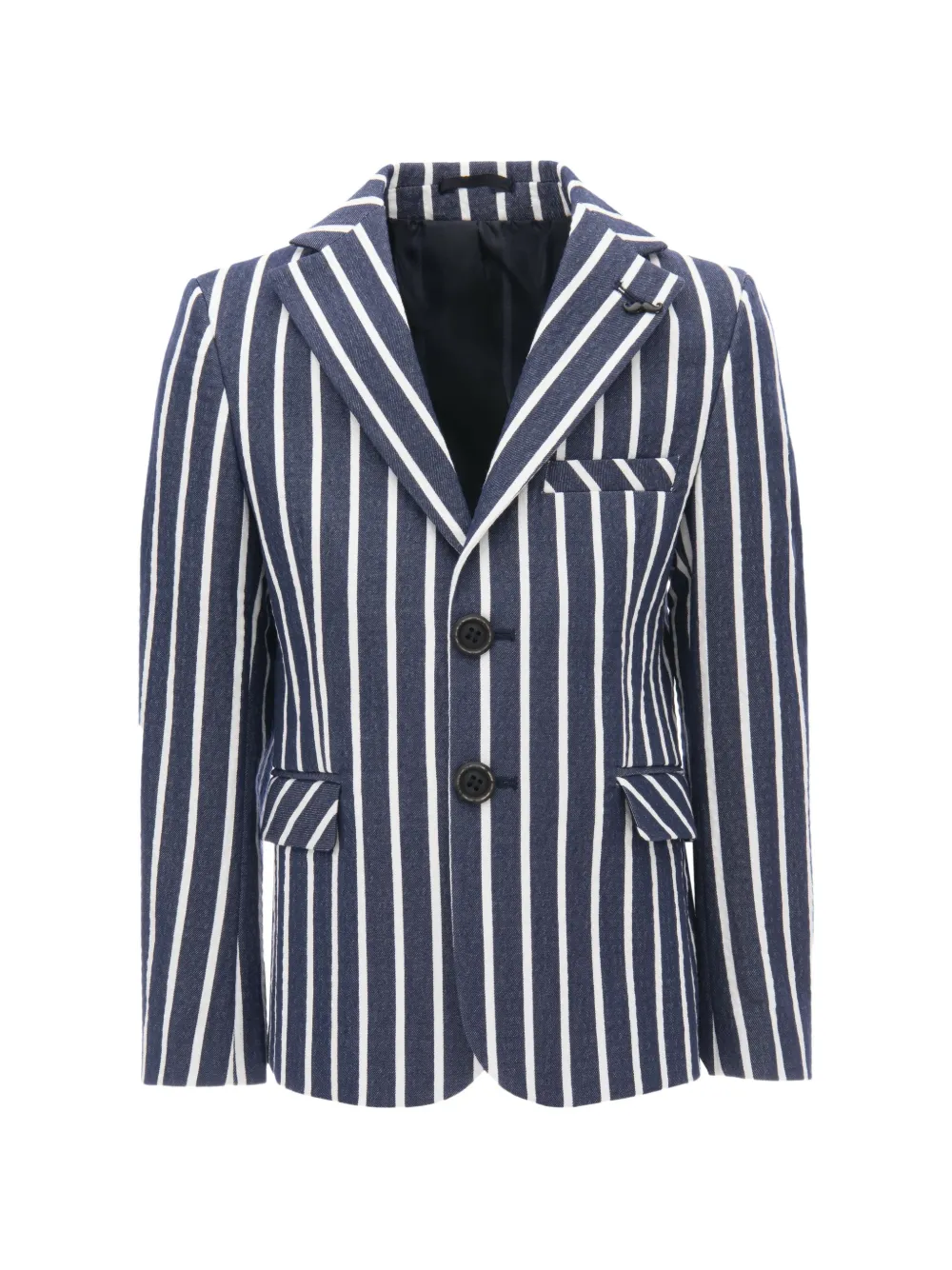 Moustache striped embroidered blazer - Blu