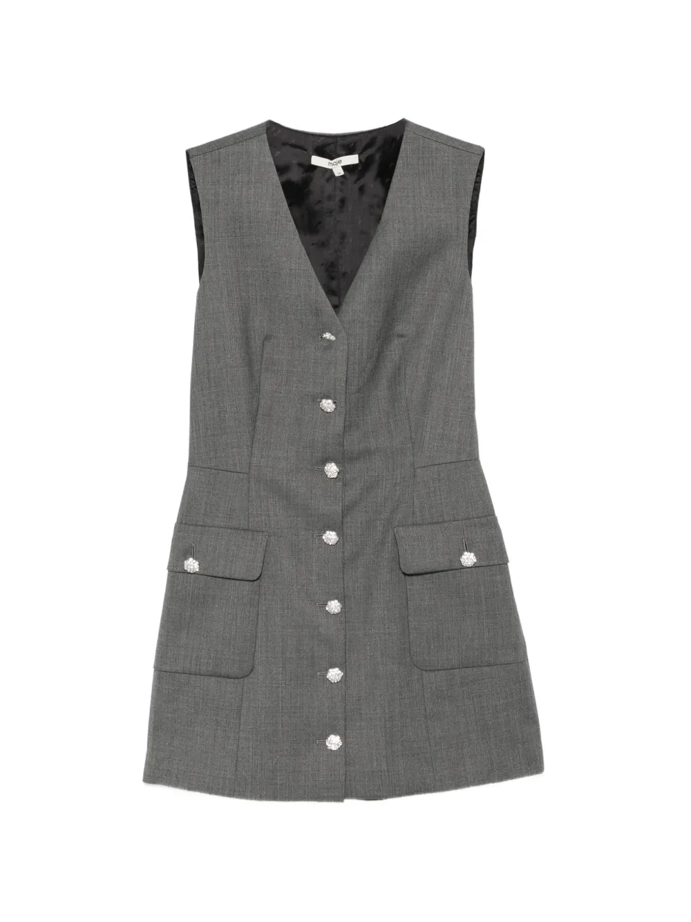 Maje Playsuit mit verzierten Knöpfen - Grau