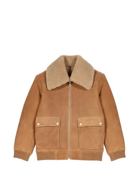 Maje shearling-collar zip-up jacket