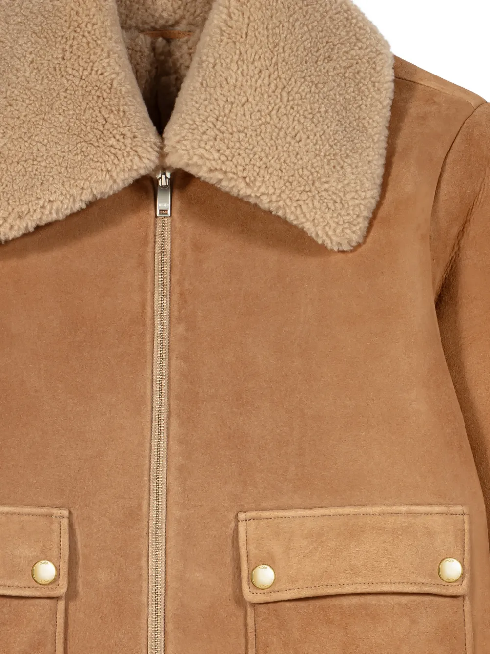 Maje Jack met lammy kraag Beige