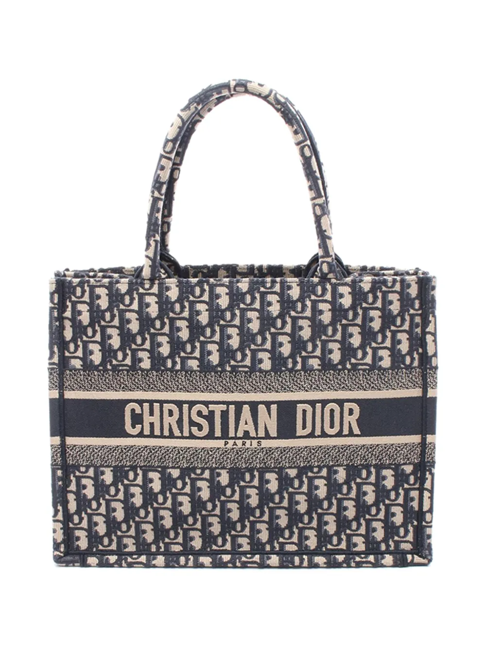 Christian Dior Pre-Owned 2010-2026 Medium Oblique Embroidered Canvas Book tote bag - Blau