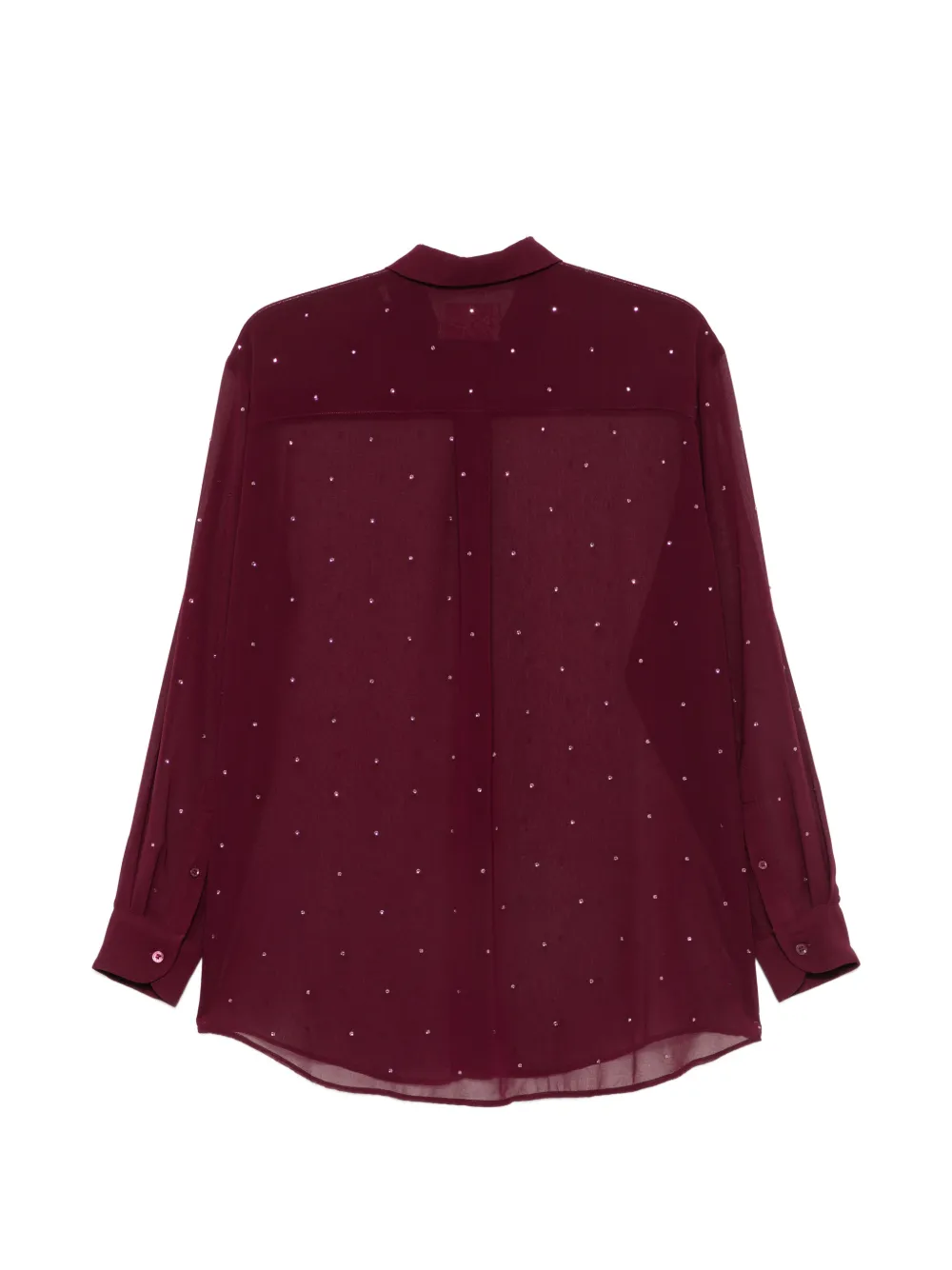 MC2 Saint Barth Brifitti semi-doorzichtige blouse met stras Rood