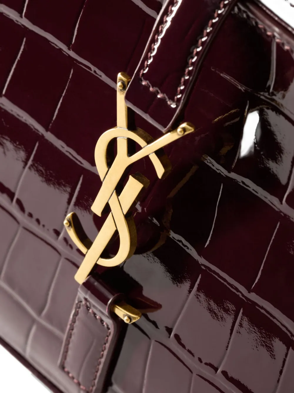Saint Laurent Le 5 à 7 schoudertas met krokodillen-reliëf Rood