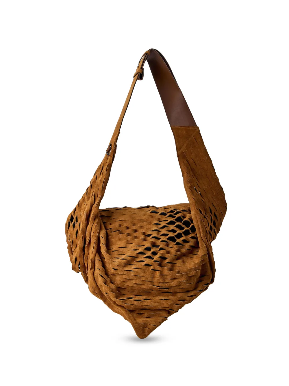 Kiko Kostadinov Fiore Twisted leather shoulder bag - Marrone