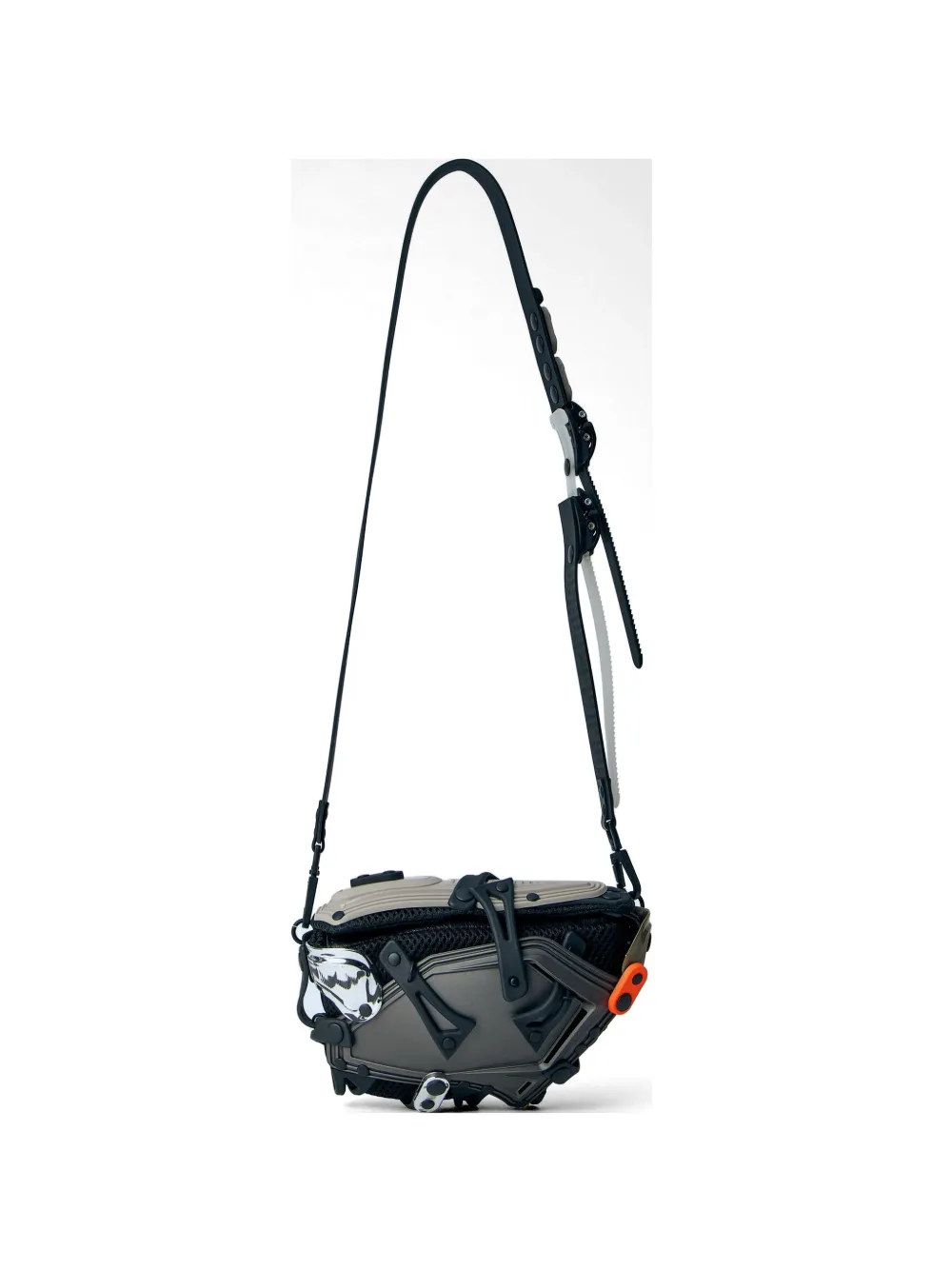 Innerraum panelled mesh messenger bag - Grigio
