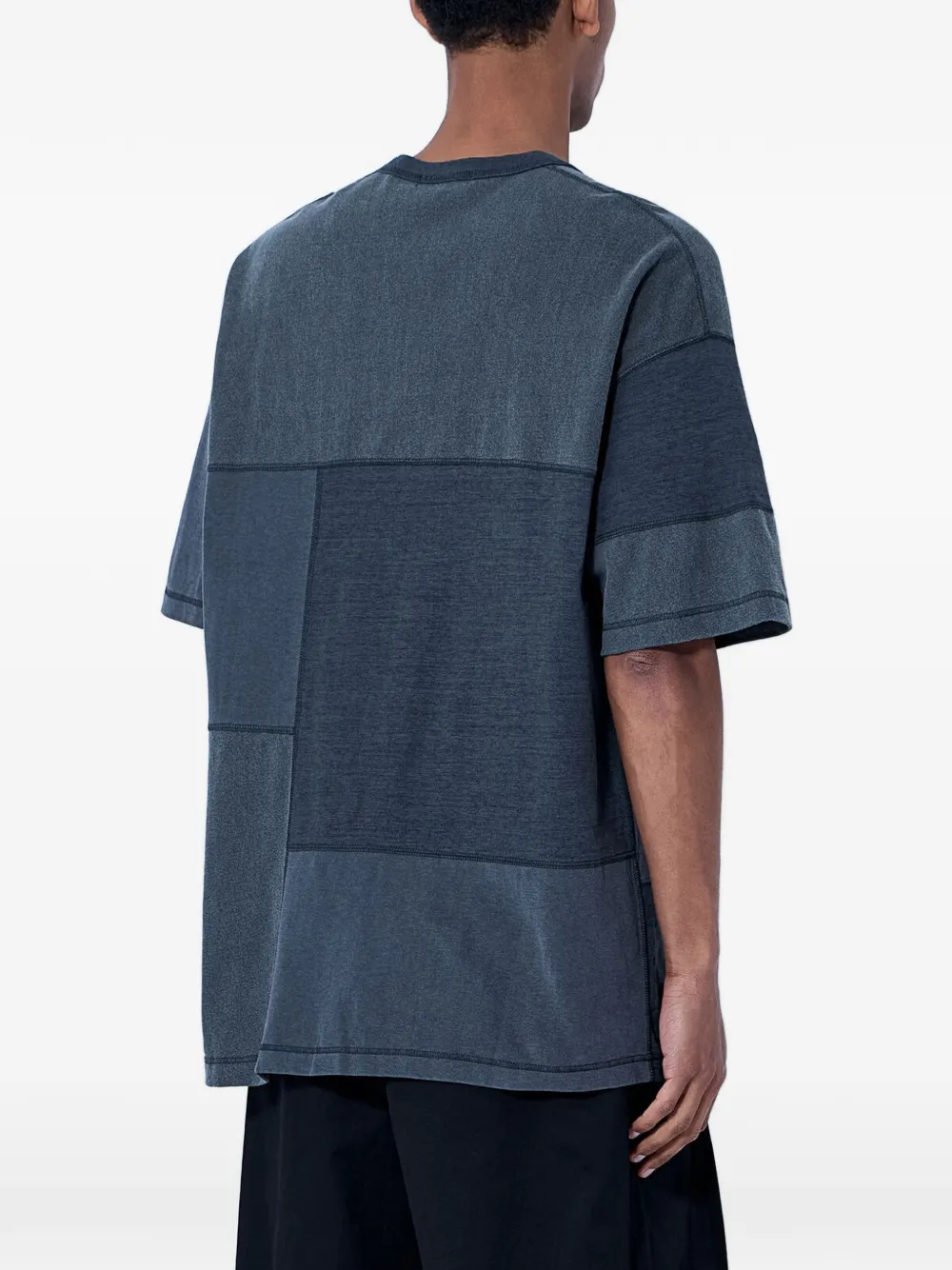 Comme des Garçons Homme T-shirt met borstzak en patchwork Grijs