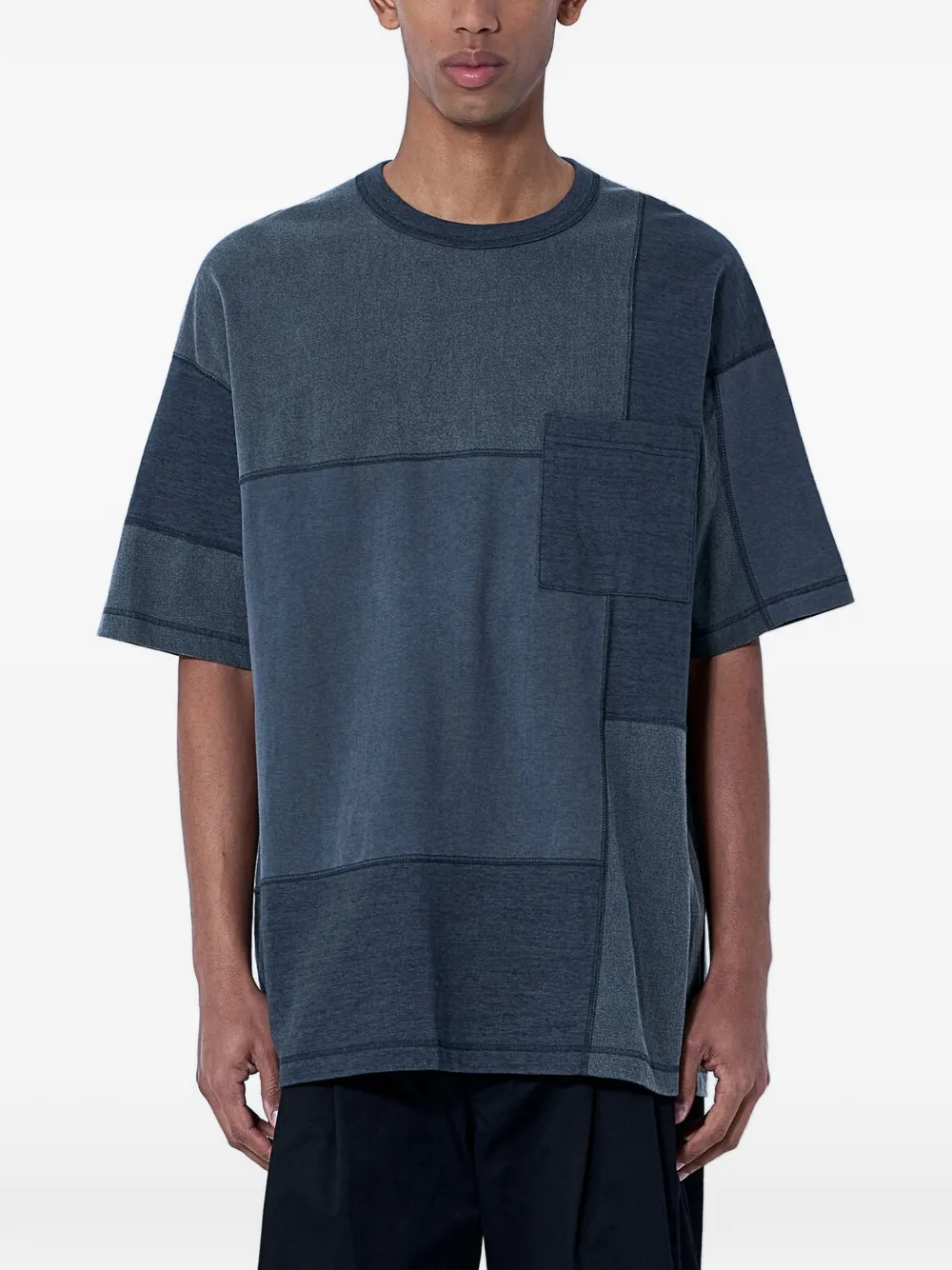 Comme des Garçons Homme patchwork chest-pocket T-shirt - Grigio