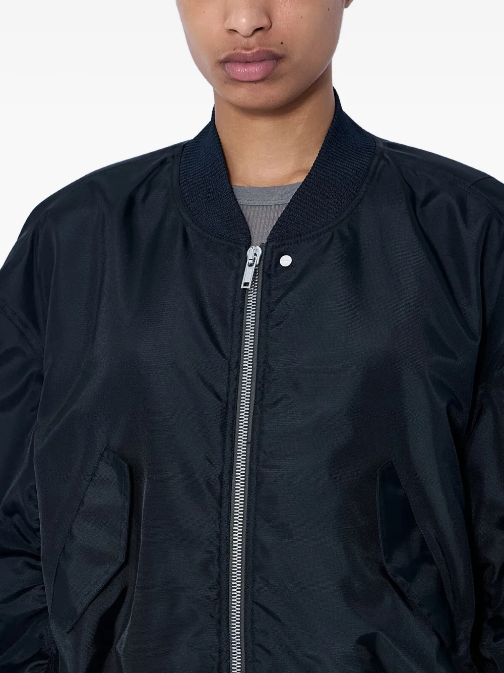 Rick Owens Jumbo Flight oversized bomberjack met ruchemouwen Zwart