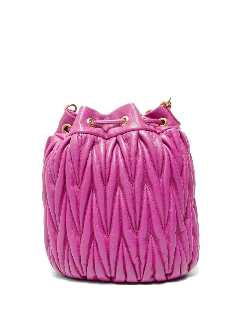 Pre-owned Miu Miu 2000-2010s Matelassé Bucket Bag In Pink