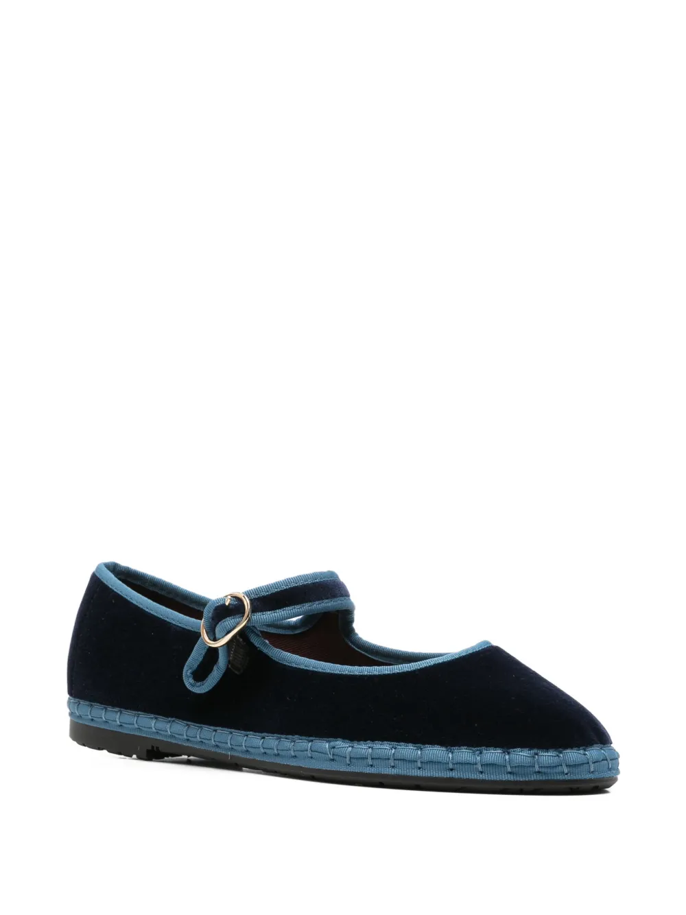 FLABELUS Montague fluwelen ballerina's Blauw