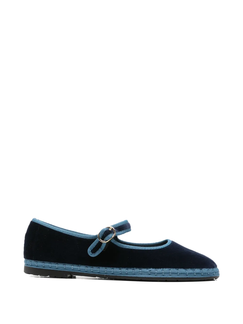 FLABELUS Montague velvet ballet flats - Blu