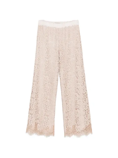 D.Exterior Ricamo lace-overlay palazzo pants