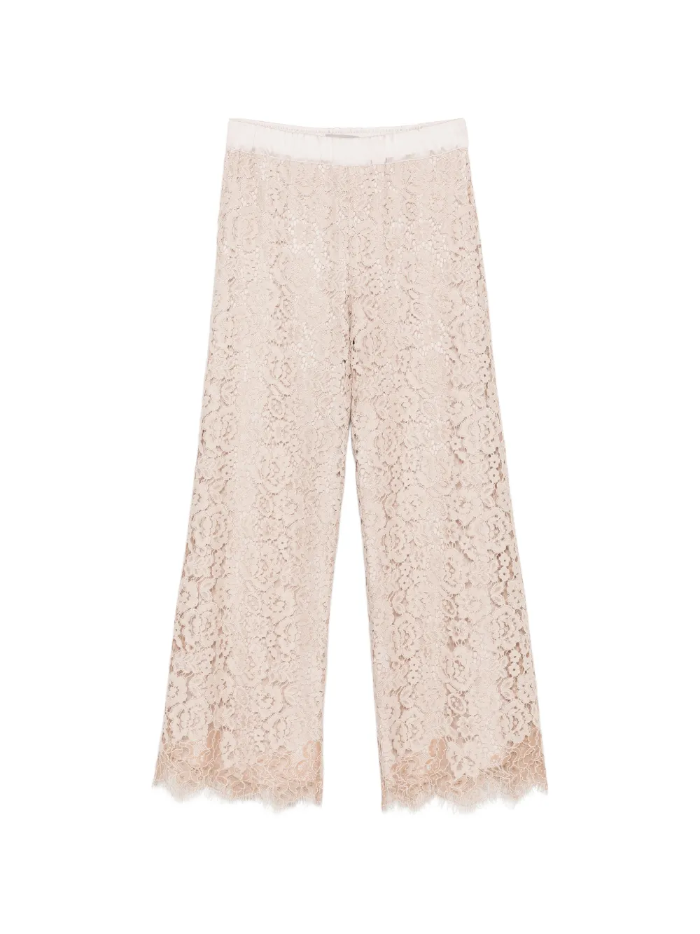 D.Exterior Ricamo lace-overlay palazzo pants · M