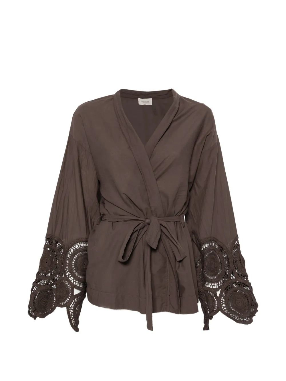 VICOLO crochet-trim kimono · One Size