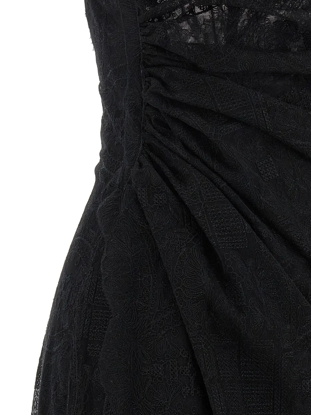 Ermanno Scervino Majolica gedrapeerde midi-jurk Zwart