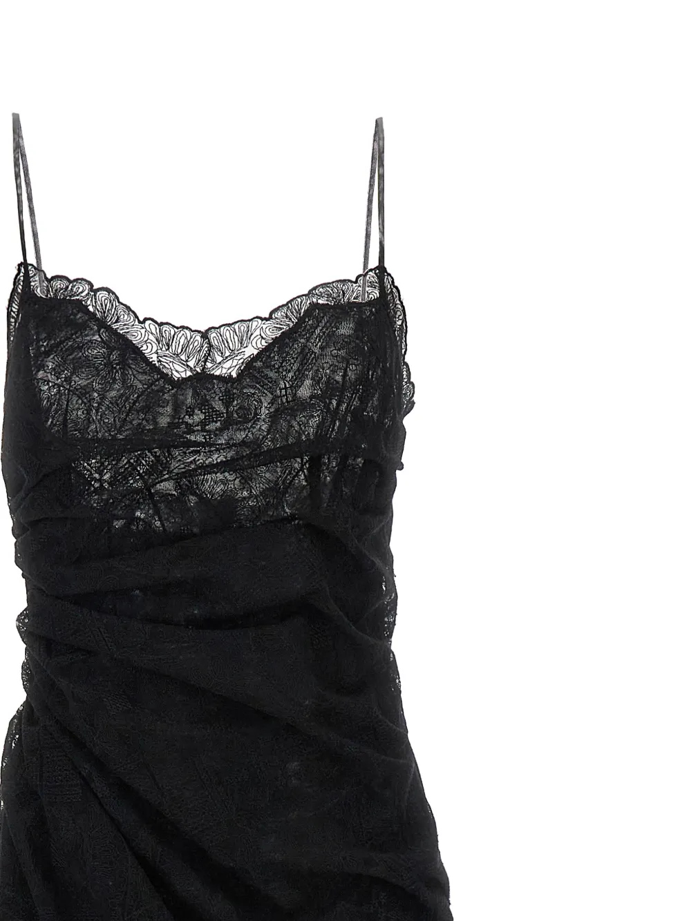 Ermanno Scervino Majolica gedrapeerde midi-jurk Zwart