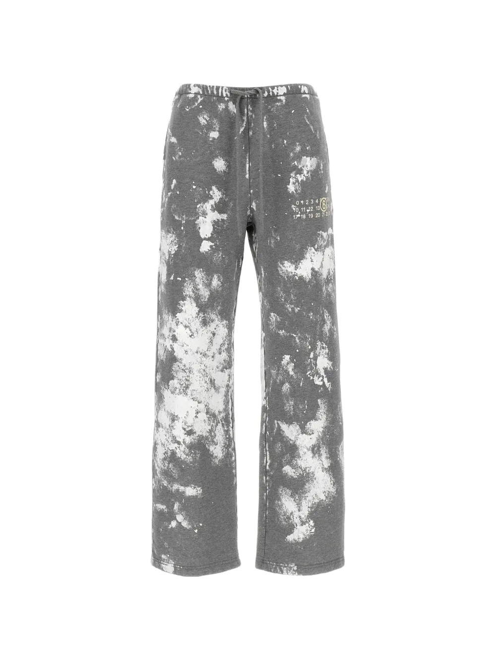 MM6 Maison Margiela Numeric Signature paint-splatter cotton track pants - Grigio