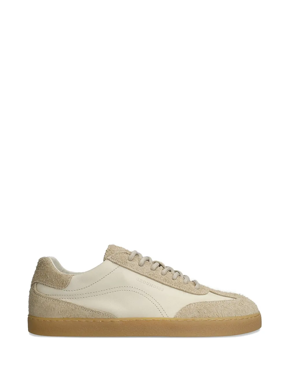 GROUNDIES suede-panelled leather sneakers - Toni neutri