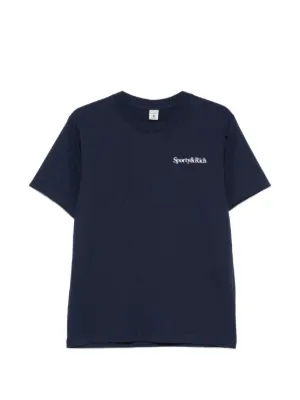 Sporty & Rich International logo-print T-shirt | Blue | FARFETCH