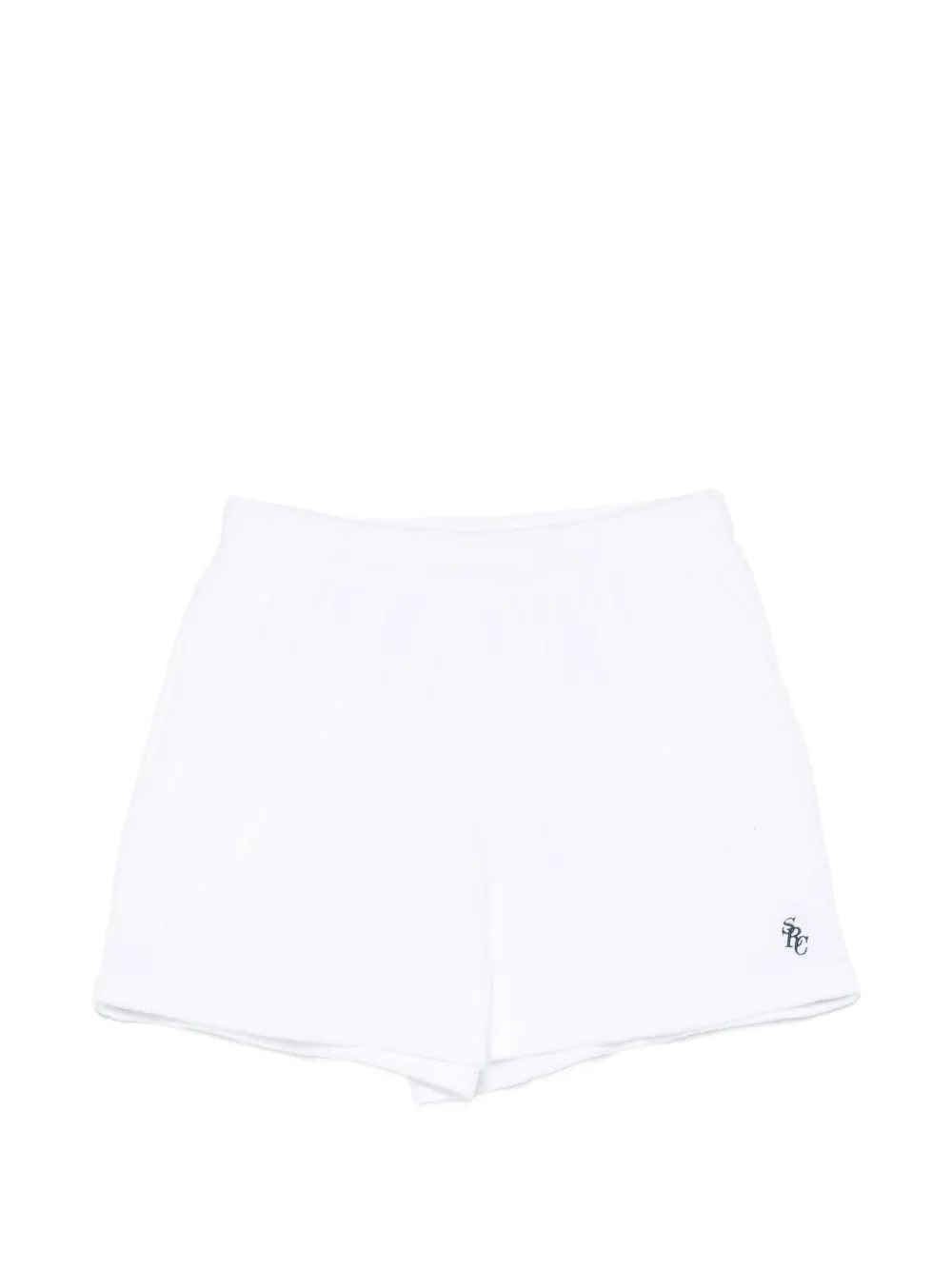Sporty & Rich SRC logo-embroidered terrycloth shorts - Bianco