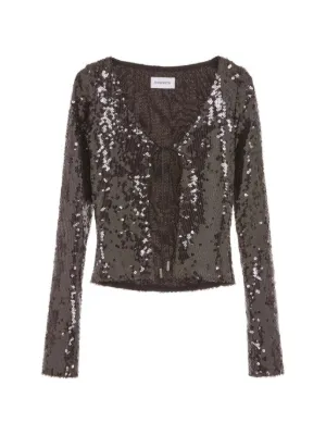 Blumarine Ruffled butterfly-motif Top | Black | FARFETCH