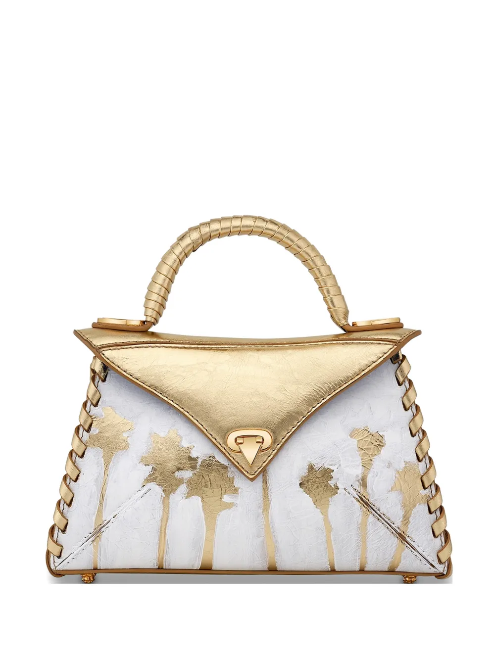 Tyler Ellis small LJ hand-painted whipstitch tote bag - Bianco