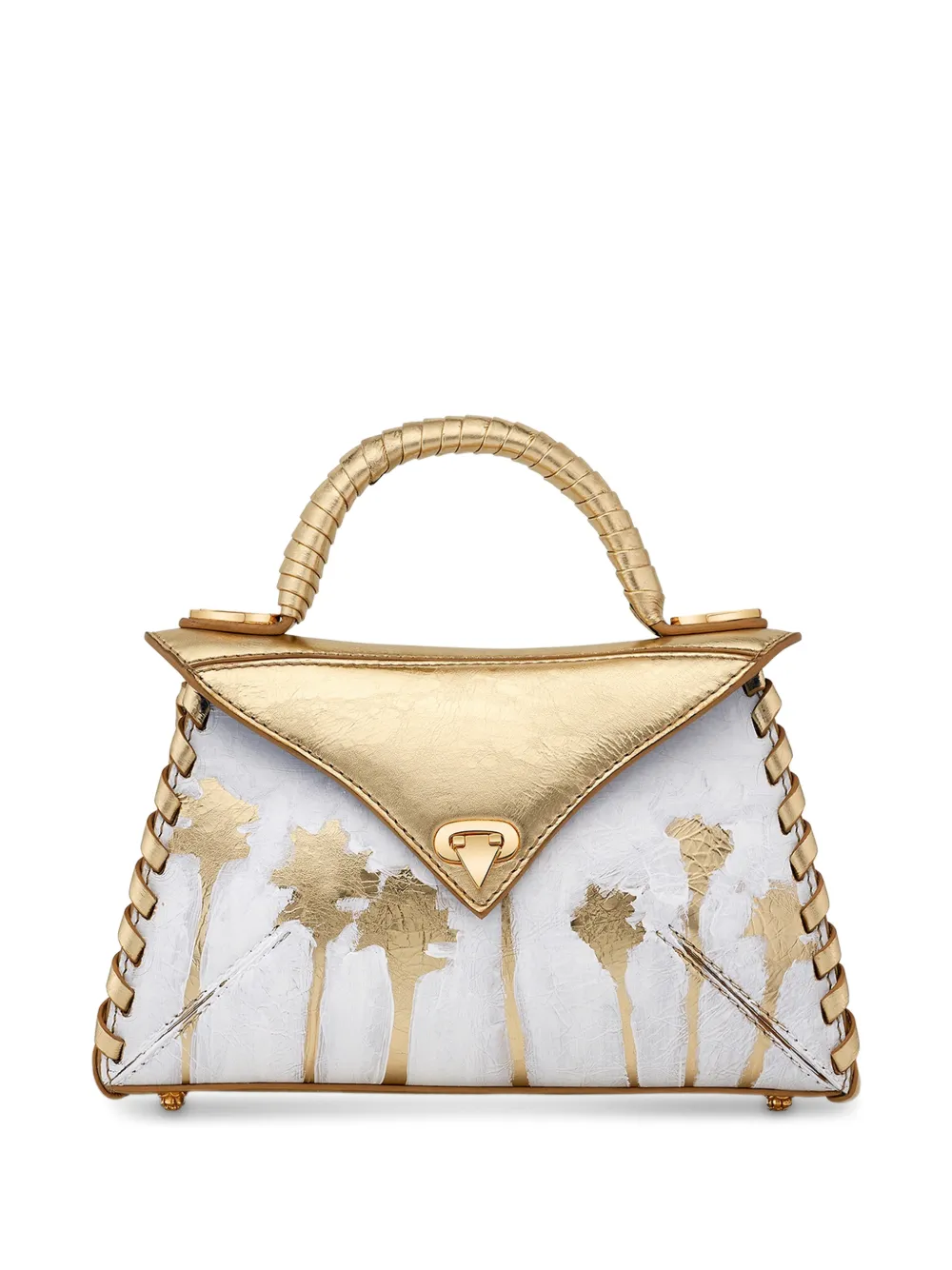 Tyler Ellis small LJ hand-painted whipstitch tote bag - Bianco