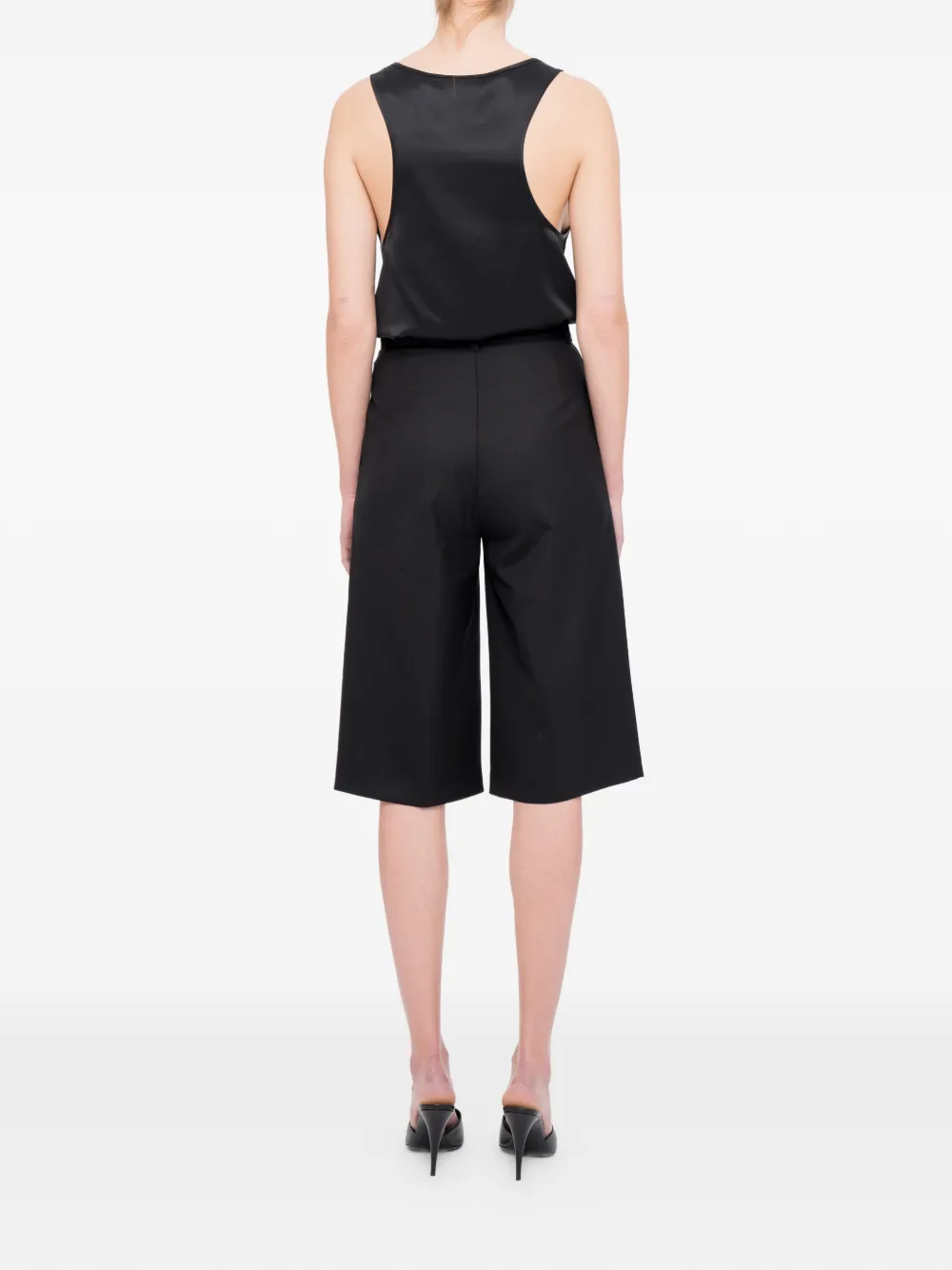 MEDEEA Top met racerback en knopenbies Zwart