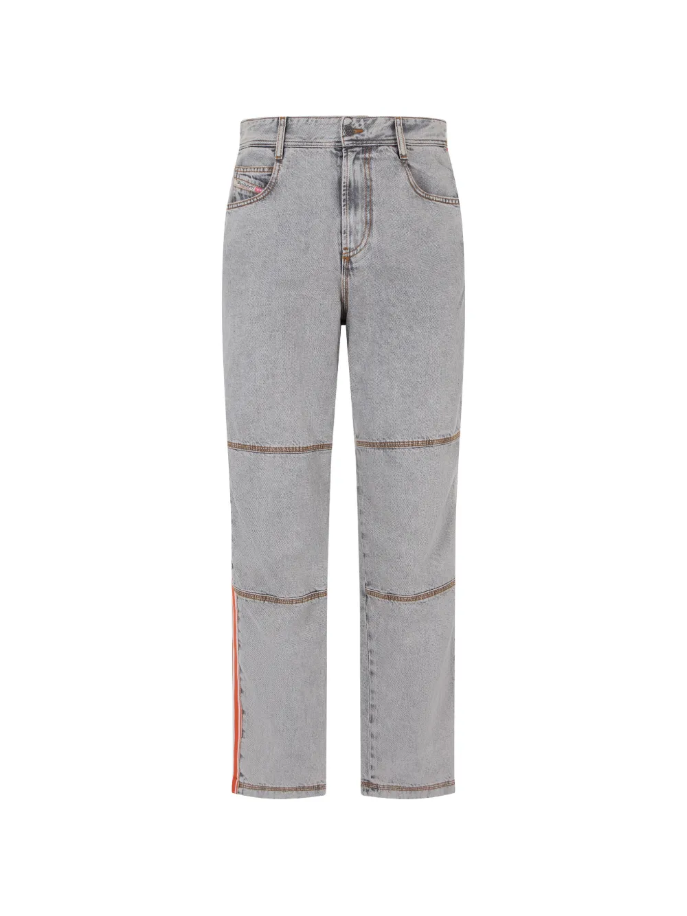 Diesel contrast-stitch side-stripe jeans - Grigio